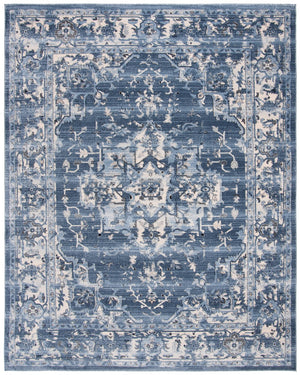 Safavieh Charleston Navy & Creme Floral Area Rug 6X8 — Power-Loomed Turkey, Low Pile, Durable Poly-Jute Blend CHL411N-68