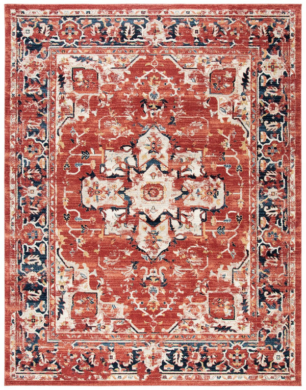 Safavieh Charleston Elegant Round Area Rug In Timeless Ivory And Navy, Perfect For Modern Home Decor Red ,Ivory 68% Polypropylene,24% Jute,8% Latex Chl411q-5sq