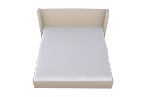 Moss Home Chloe King Bed - Elegant Low Profile Shelter Headboard Design For A Sophisticated Bedroom Look Almond 100% Polyester Chlo-bed-kin-covalm