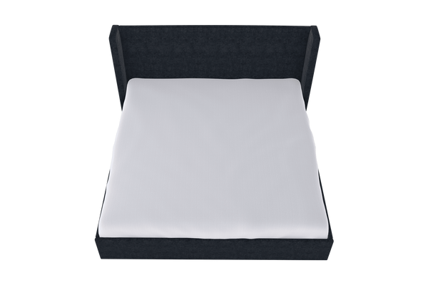 Moss Home Chloe King Bed - Elegant Low Profile Shelter Headboard Design For A Sophisticated Bedroom Look Midnight 100% Polyester Chlo-bed-kin-covmid