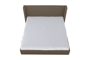 Moss Home Chloe King Bed - Elegant Low Profile Shelter Headboard Design For A Sophisticated Bedroom Look Mushroom 100% Polyester Chlo-bed-kin-covmus