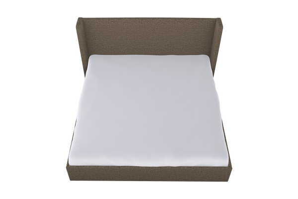 Moss Home Chloe King Bed - Elegant Low Profile Shelter Headboard Design For A Sophisticated Bedroom Look Mushroom 100% Polyester Chlo-bed-kin-covmus