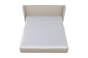 Moss Home Chloe King Bed - Elegant Low Profile Shelter Headboard Design For A Sophisticated Bedroom Look Platinum 100% Polyester Chlo-bed-kin-covpla