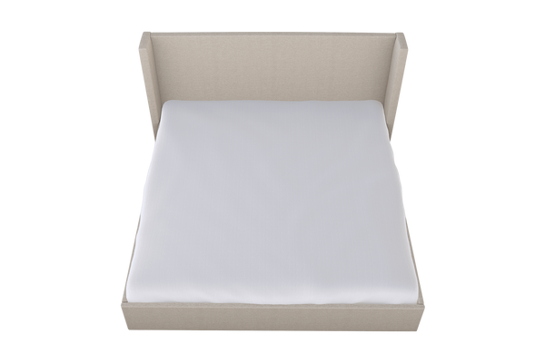 Moss Home Chloe King Bed - Elegant Low Profile Shelter Headboard Design For A Sophisticated Bedroom Look Platinum 100% Polyester Chlo-bed-kin-covpla