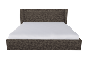 Moss Home Chloe King Bed - Elegant Low Profile Shelter Headboard Design For A Sophisticated Bedroom Look Truffle 100% Polyester Chlo-bed-kin-covtru