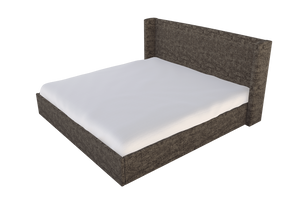 Moss Home Chloe King Bed - Elegant Low Profile Shelter Headboard Design For A Sophisticated Bedroom Look Truffle 100% Polyester Chlo-bed-kin-covtru