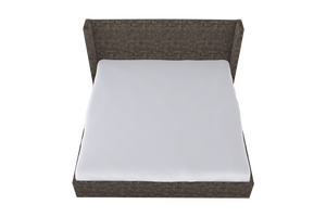 Moss Home Chloe King Bed - Elegant Low Profile Shelter Headboard Design For A Sophisticated Bedroom Look Truffle 100% Polyester Chlo-bed-kin-covtru