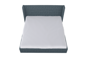 Moss Home Chloe Elegant King Bed With Low Profile Shelter Headboard For A Sophisticated Bedroom Upgrade Chambray 100% Polyester Chlo-bed-kin-doucha