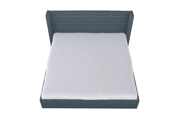 Moss Home Chloe Elegant King Bed With Low Profile Shelter Headboard For A Sophisticated Bedroom Upgrade Chambray 100% Polyester Chlo-bed-kin-doucha