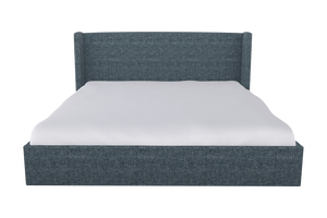 Moss Home Chloe Elegant King Bed With Low Profile Shelter Headboard For A Sophisticated Bedroom Upgrade Chambray 100% Polyester Chlo-bed-kin-doucha