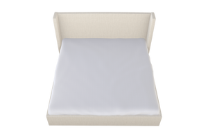 Moss Home Chloe Elegant King Bed With Low Profile Shelter Headboard For A Sophisticated Bedroom Upgrade Linen 100% Polyester Chlo-bed-kin-doulin