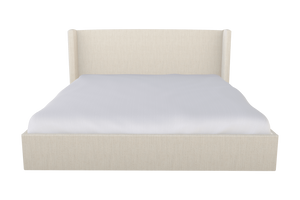 Moss Home Chloe Elegant King Bed With Low Profile Shelter Headboard For A Sophisticated Bedroom Upgrade Linen 100% Polyester Chlo-bed-kin-doulin