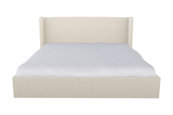 Moss Home Chloe Elegant King Bed With Low Profile Shelter Headboard For A Sophisticated Bedroom Upgrade Linen 100% Polyester Chlo-bed-kin-doulin