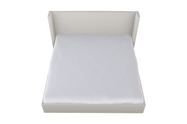 Moss Home Chloe King Bed - Elegant Hot Seat Vanilla Fabric With Low Profile Shelter Headboard For Modern Bedrooms Vanilla 90% Polyester,10% Linen Chlo-bed-kin-hotvan