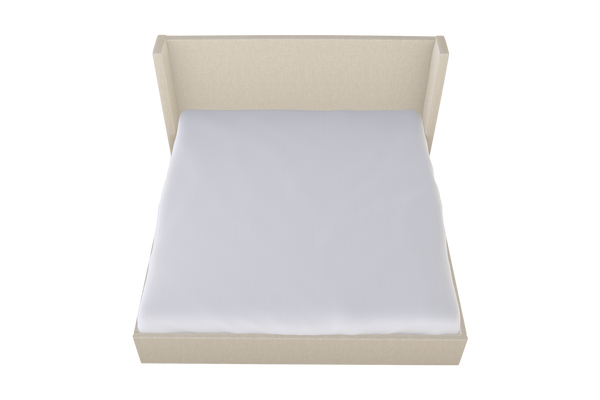 Moss Home Chloe King Bed – Elegant Low Profile Shelter Headboard For A Chic And Cozy Bedroom Retreat Natural 54% Polyester 36% Viscose 10% Linen Chlo-bed-kin-offnat