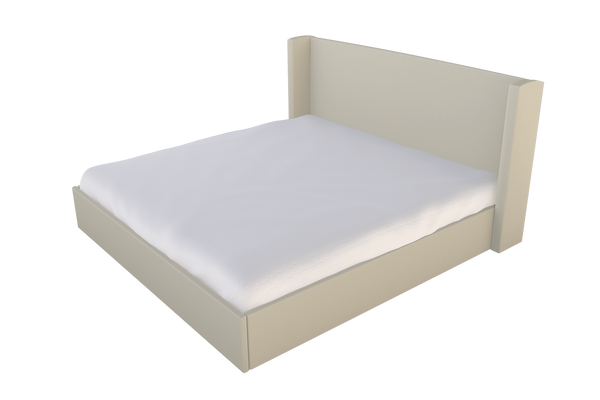 Moss Home Chloe King Bed - Elegant Low Profile Shelter Headboard Design For A Sophisticated Bedroom Look Cloud 100% Polyester Chlo-bed-kin-shoclo