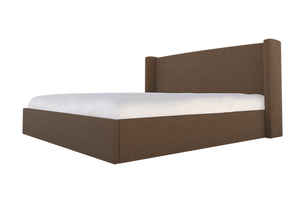 Moss Home Chloe King Bed - Elegant Low Profile Headboard Design For A Sophisticated And Stylish Bedroom Retreat Cafe 100% Polyester Chlo-bed-kin-stucaf