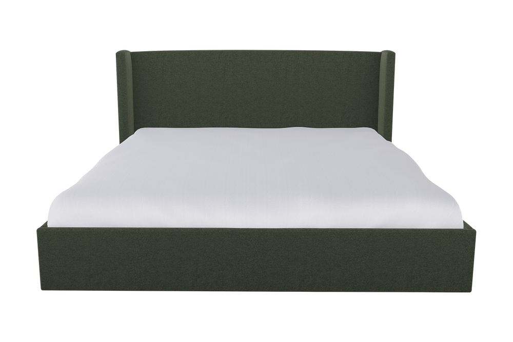 Moss Home Chloe King Bed - Elegant Low Profile Headboard Design For A Sophisticated And Stylish Bedroom Retreat Forest 100% Polyester Chlo-bed-kin-stufor