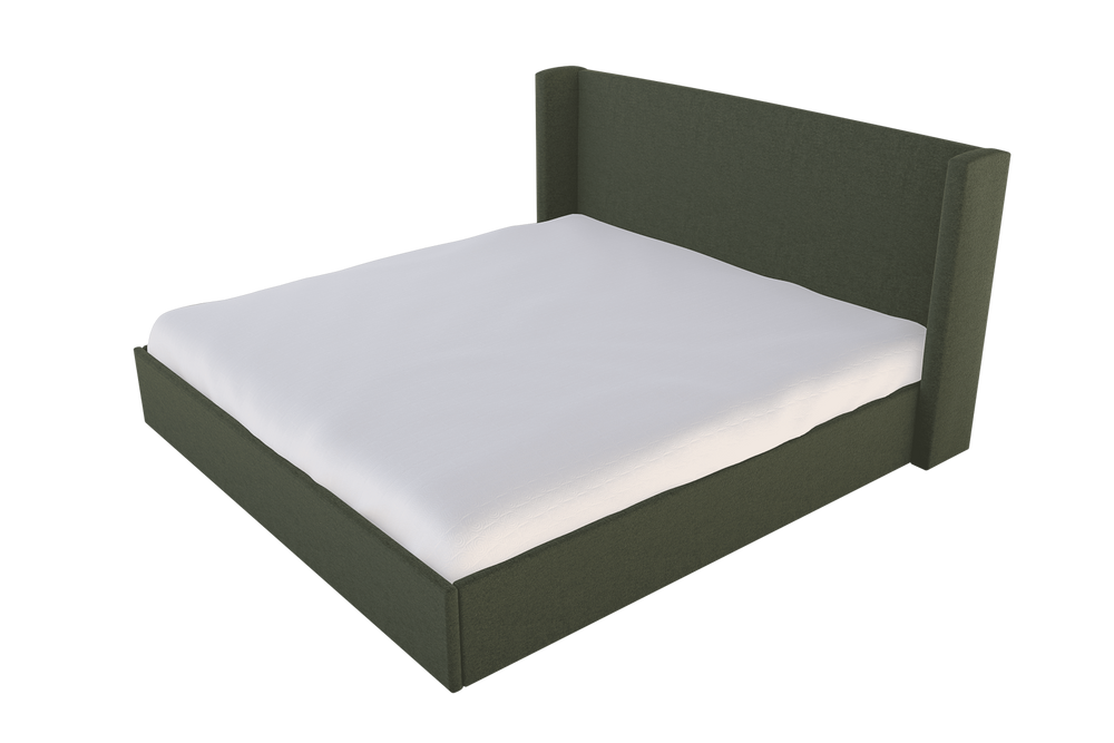 Moss Home Chloe King Bed - Elegant Low Profile Headboard Design For A Sophisticated And Stylish Bedroom Retreat Forest 100% Polyester Chlo-bed-kin-stufor