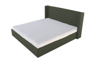 Moss Home Chloe King Bed - Elegant Low Profile Headboard Design For A Sophisticated And Stylish Bedroom Retreat Forest 100% Polyester Chlo-bed-kin-stufor