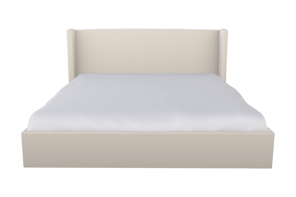 Moss Home Chloe King Bed - Elegant Low Profile Headboard Design For A Sophisticated And Stylish Bedroom Retreat Ivory 100% Polyester Chlo-bed-kin-stuivo