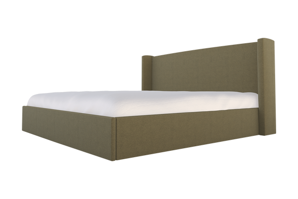 Moss Home Chloe King Bed - Elegant Low Profile Headboard Design For A Sophisticated And Stylish Bedroom Retreat Moss 100% Polyester Chlo-bed-kin-stumos