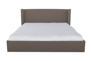 Moss Home Chloe King Bed - Elegant Low Profile Headboard Design For A Sophisticated And Stylish Bedroom Retreat Mushroom 100% Polyester Chlo-bed-kin-stumus