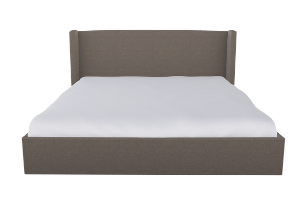 Moss Home Chloe King Bed - Elegant Low Profile Headboard Design For A Sophisticated And Stylish Bedroom Retreat Mushroom 100% Polyester Chlo-bed-kin-stumus