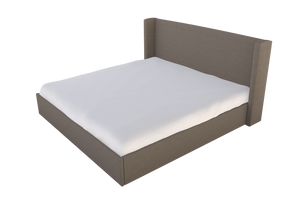 Moss Home Chloe King Bed - Elegant Low Profile Headboard Design For A Sophisticated And Stylish Bedroom Retreat Mushroom 100% Polyester Chlo-bed-kin-stumus