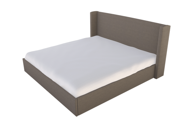 Moss Home Chloe King Bed - Elegant Low Profile Headboard Design For A Sophisticated And Stylish Bedroom Retreat Mushroom 100% Polyester Chlo-bed-kin-stumus