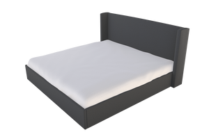 Moss Home Chloe King Bed - Elegant Low Profile Headboard Design For A Sophisticated And Stylish Bedroom Retreat Slate 100% Polyester Chlo-bed-kin-stusla