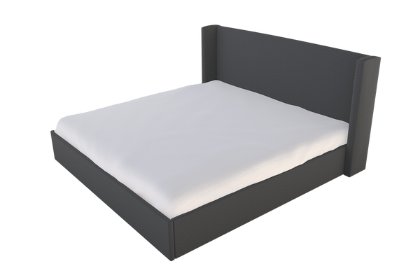 Moss Home Chloe King Bed - Elegant Low Profile Headboard Design For A Sophisticated And Stylish Bedroom Retreat Slate 100% Polyester Chlo-bed-kin-stusla