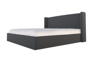 Moss Home Chloe King Bed - Elegant Low Profile Headboard Design For A Sophisticated And Stylish Bedroom Retreat Slate 100% Polyester Chlo-bed-kin-stusla