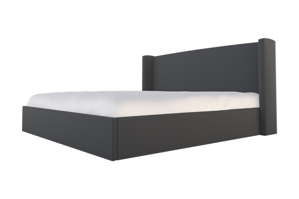 Moss Home Chloe King Bed - Elegant Low Profile Headboard Design For A Sophisticated And Stylish Bedroom Retreat Slate 100% Polyester Chlo-bed-kin-stusla