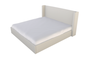 Moss Home Chloe King Bed - Elegant Low Profile Headboard Design For A Sophisticated And Stylish Bedroom Retreat Snow 100% Polyester Chlo-bed-kin-stusno