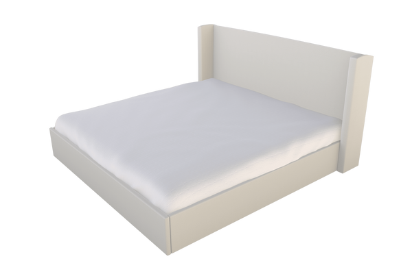 Moss Home Chloe King Bed - Elegant Low Profile Headboard Design For A Sophisticated And Stylish Bedroom Retreat Snow 100% Polyester Chlo-bed-kin-stusno