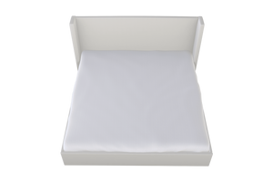 Moss Home Chloe King Bed - Elegant Low Profile Headboard Design For A Sophisticated And Stylish Bedroom Retreat Snow 100% Polyester Chlo-bed-kin-stusno