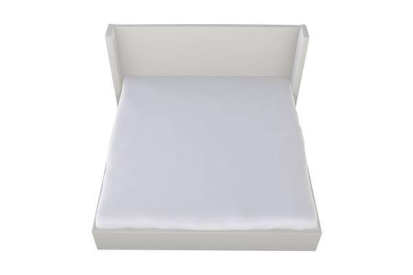 Moss Home Chloe King Bed - Elegant Low Profile Headboard Design For A Sophisticated And Stylish Bedroom Retreat Snow 100% Polyester Chlo-bed-kin-stusno