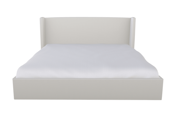 Moss Home Chloe King Bed - Elegant Low Profile Headboard Design For A Sophisticated And Stylish Bedroom Retreat Snow 100% Polyester Chlo-bed-kin-stusno