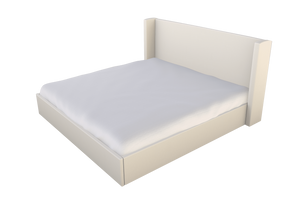 Moss Home Chloe King Bed - Elegant Low Profile Shelter Headboard Design For A Sophisticated Bedroom Upgrade Cloud 100% Olefin Chlo-bed-kin-celclo