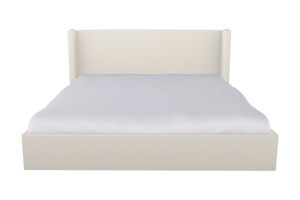 Moss Home Chloe Queen Bed - Sophisticated Low Profile Shelter Headboard For An Elevated Bedroom Experience Ivory 100% Olefin Chlo-bed-que-celivo