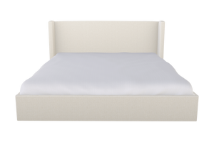 Moss Home Chloe King Bed - Elegant Low Profile Shelter Headboard Design For A Sophisticated Bedroom Upgrade Ivory 100% Olefin Chlo-bed-kin-celivo