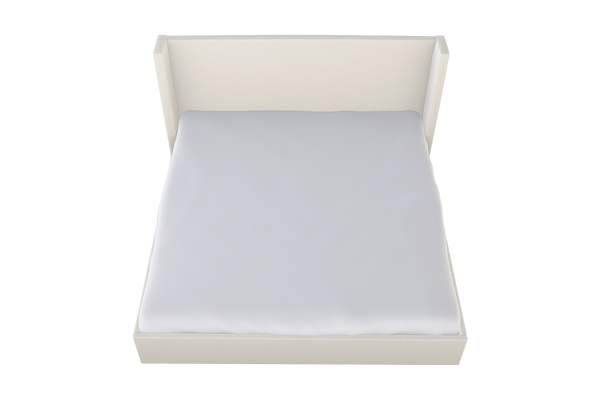 Moss Home Chloe King Bed - Elegant Low Profile Shelter Headboard Design For A Sophisticated Bedroom Upgrade Ivory 100% Olefin Chlo-bed-kin-celivo