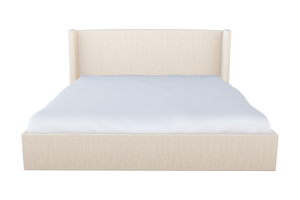Moss Home Chloe Twin Bed With Low Profile Shelter Headboard For Sophisticated Casual Bedroom Style Cloud 100% Olefin Chlo-bed-twi-halclo