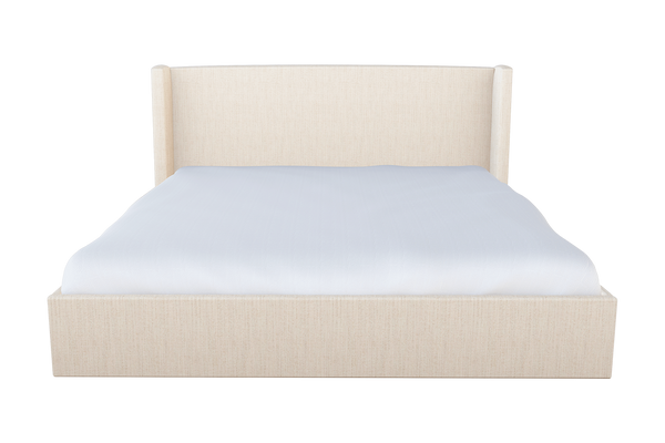 Moss Home Chloe Twin Bed With Low Profile Shelter Headboard For Sophisticated Casual Bedroom Style Cloud 100% Olefin Chlo-bed-twi-halclo