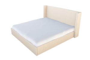 Moss Home Chloe Twin Bed With Low Profile Shelter Headboard For Sophisticated Casual Bedroom Style Cloud 100% Olefin Chlo-bed-twi-halclo