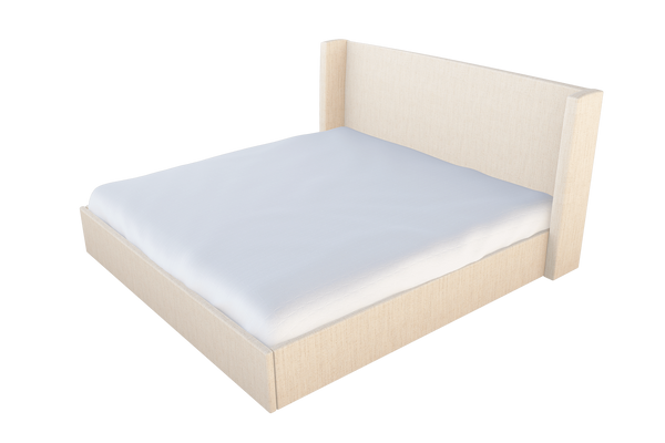 Moss Home Chloe Twin Bed With Low Profile Shelter Headboard For Sophisticated Casual Bedroom Style Cloud 100% Olefin Chlo-bed-twi-halclo
