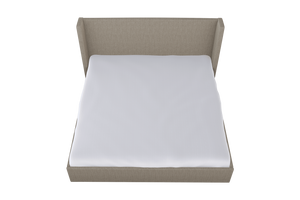 Moss Home Chloe Full Bed With Low Profile Shelter Headboard In Elegant Cement Fabric For A Chic Bedroom Upgrade Cement 100% Polyester Chlo-bed-ful-lowcem