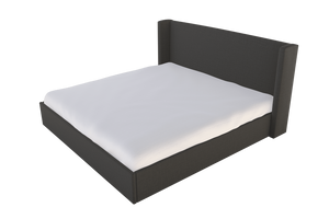 Moss Home Chloe King Bed – Elegant Low Profile Shelter Headboard For A Chic And Cozy Bedroom Retreat Anthracite 54% Polyester 36% Viscose 10% Linen Chlo-bed-kin-offant