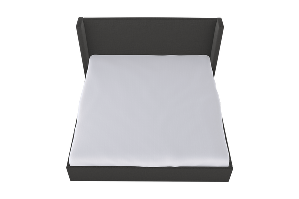 Moss Home Chloe Cal King Bed With Low Profile Shelter Headboard For A Sophisticated Casual Bedroom Upgrade Anthracite 54% Polyester 36% Viscose 10% Linen Chlo-bed-cal-offant